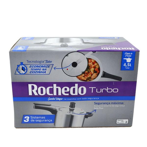 Imagem de Panela de Pressão Rochedo Alumínio Turbo 4,5 Litros - IP45R7