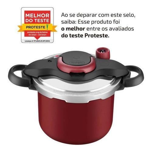 Imagem de Panela De Pressão Rochedo Clipso 4.5 Litros Clipso Vermelho Fechamento Externo Sistema de Segurança