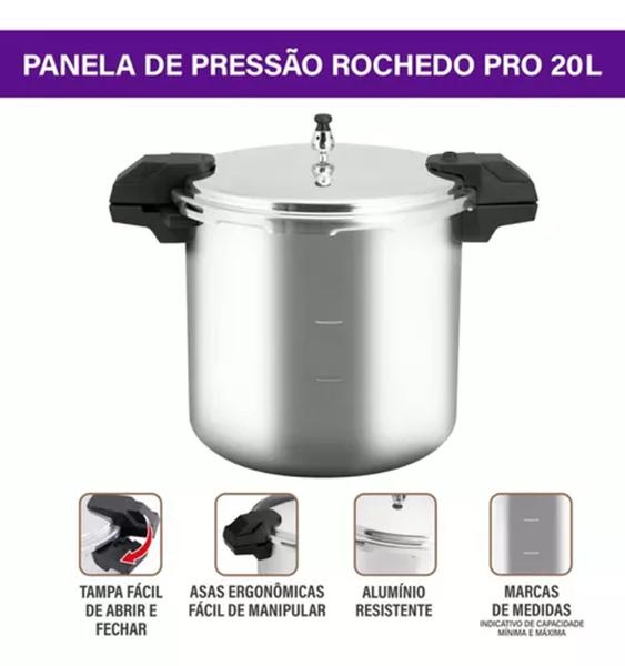 Imagem de Panela de pressão Rochedo Turbo 20 litros