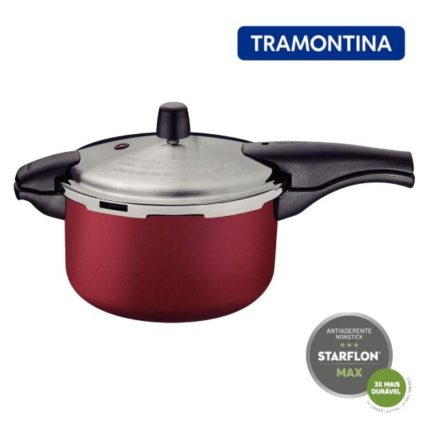 Panela De Pressão Tramontina 6 Litros Vancouver Effect Fechamento Externo Antiaderente