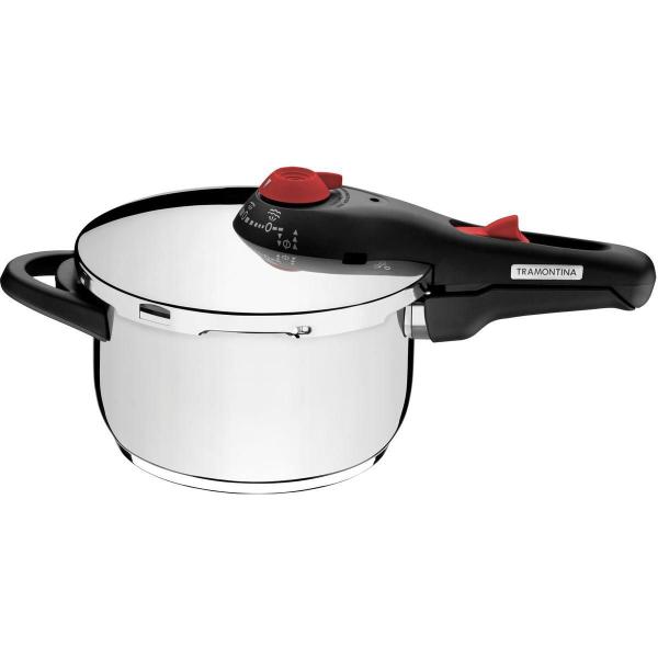 Panela De Pressão Tramontina Inox Fundo Triplo Solar 4,5L Imagem de Panela De Pressão Tramontina Inox Fundo Triplo Solar 4,5L