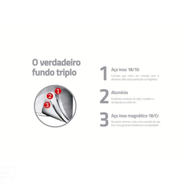 Imagem de Panela de Pressão Tramontina Solar em Aço Inox Fundo Triplo com 5 Dispositivos de Segurança 22 cm 6