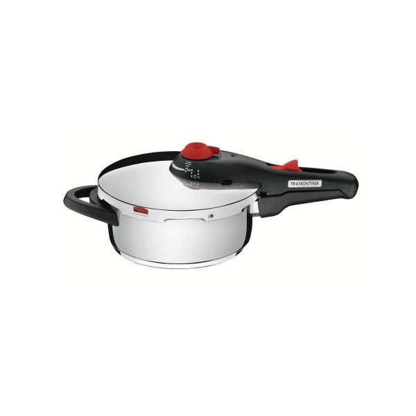 Panela De Pressão Tramontina Solar Inox 3L - Fundo Triplo Imagem de Panela De Pressão Tramontina Solar Inox 3L - Fundo Triplo