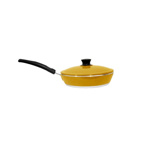 Panela Frigideira Amarelo e Tampa Aluminio Fundido 22 cm - GULE Imagem de Panela Frigideira Amarelo e Tampa Aluminio Fundido 22 cm