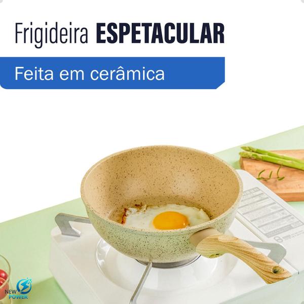 Imagem de Panela Frigideira Antiaderente De Cerâmica Reforçado Linha Premium