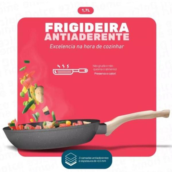 Imagem de Panela Frigideira De Indução E Fogão A Gás Antiaderente De Cerâmica Reforçada mais Alumínio Linha Premium