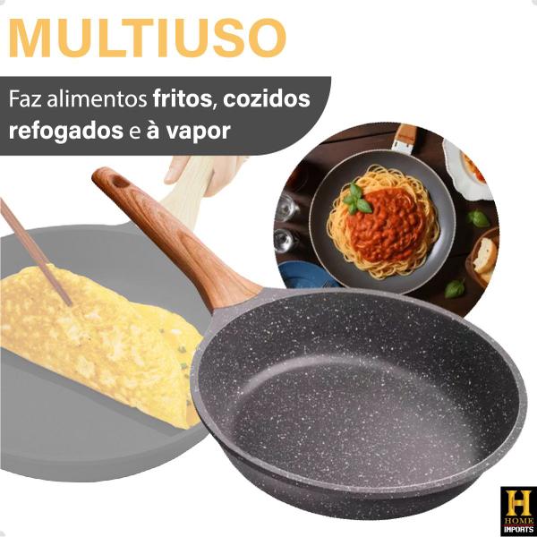 Panela Frigideira Indução E Gás 28cm Antiaderente De Cerâmica Com Tampa De Vidro - HYLLIS/HOME GOODS Imagem de Panela Frigideira Indução E Gás 28cm Antiaderente De Cerâmica Com Tampa De Vidro