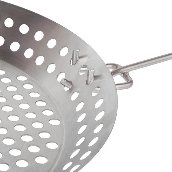 Panela Frigideira Inox para Grelhar Churrasqueira Prana 30cm - MOR Imagem de Panela Frigideira Inox para Grelhar Churrasqueira Prana 30cm