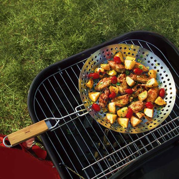 Panela Frigideira Inox para Grelhar Churrasqueira Prana 30cm - MOR Imagem de Panela Frigideira Inox para Grelhar Churrasqueira Prana 30cm