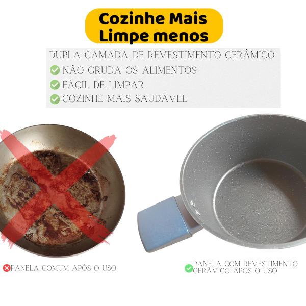 Panela Grande Caçarola Com Tampa Antiaderente Revestimento Cerâmico Indução - Clink Imagem de Panela Grande Caçarola Com Tampa Antiaderente Revestimento Cerâmico Indução