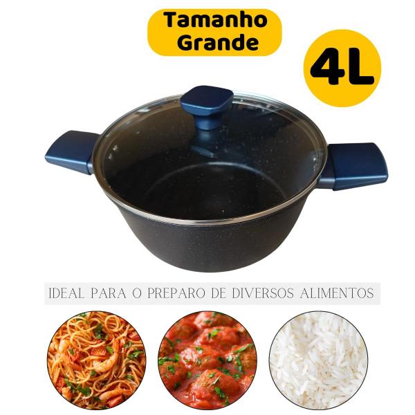 Panela Grande Caçarola Com Tampa Antiaderente Revestimento Cerâmico Indução - Clink Imagem de Panela Grande Caçarola Com Tampa Antiaderente Revestimento Cerâmico Indução