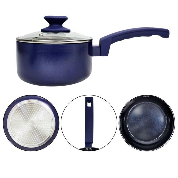 Imagem de Panela Média 20cm Cooktop Fogão Antiaderente Cozinha Nova Brilhante