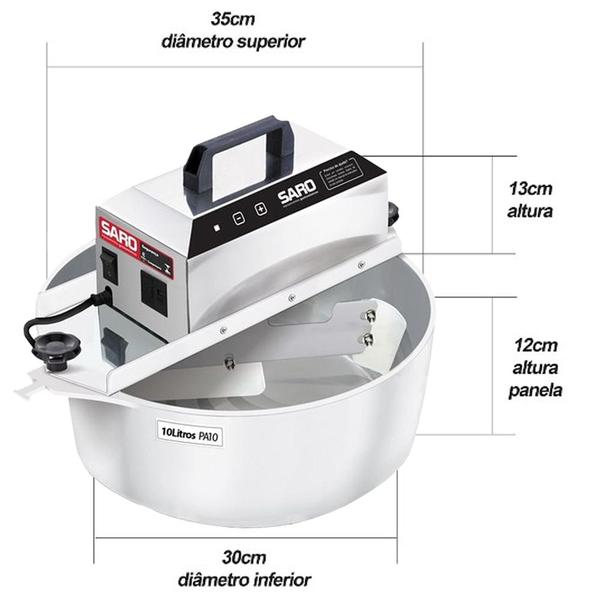 Imagem de Panela Misturadora Elétrica 10L Alumínio PA10R Bivolt SARO