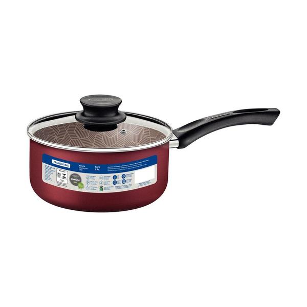 Panela Paris Alumínio Antiaderente 2,1 L Vermelho Tramontina Imagem de Panela Paris Alumínio Antiaderente 2,1 L Vermelho Tramontina