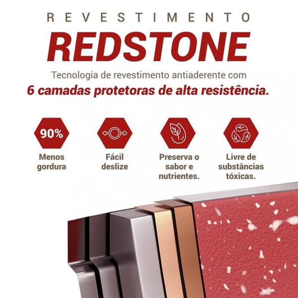 Imagem de Panela Philco PPN22A Redstone Antiaderente com Tampa de Vidro 3L