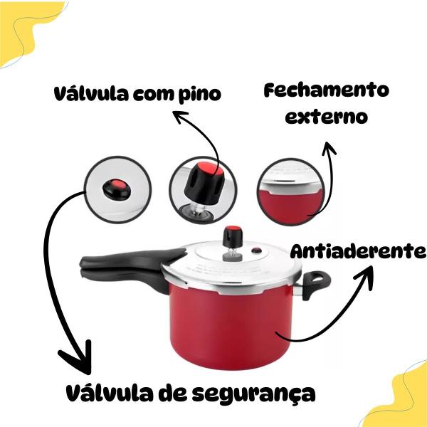 Imagem de Panela Pressão 4,5l Antiaderente Fechamento Externo Premium