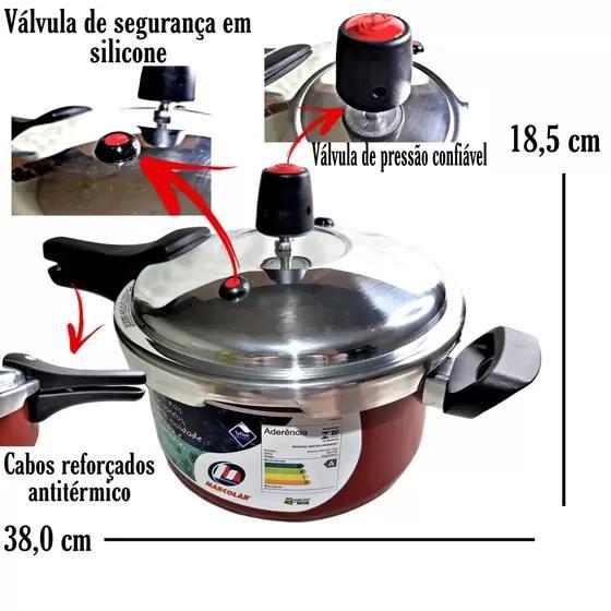 Imagem de Panela Pressão Antiaderente Fechamento Externo 3 Litros - Marcolar