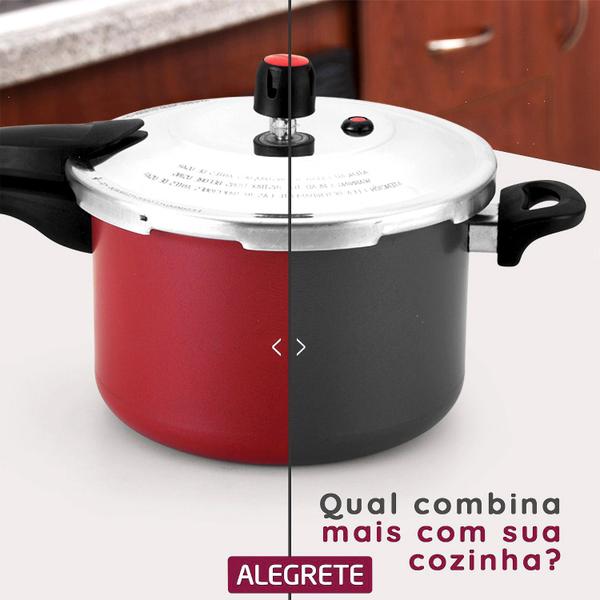 Imagem de Panela Pressão Elegante Cozimento Rápido 4,5l Antiaderente Fechamento Externo Premium