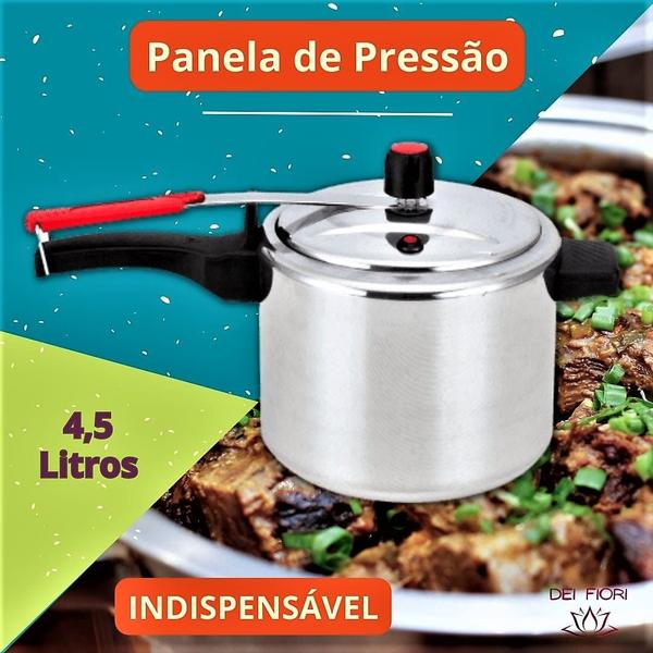 Imagem de Panela Pressão Fechamento Interno 4,5 Litros Classic Polida