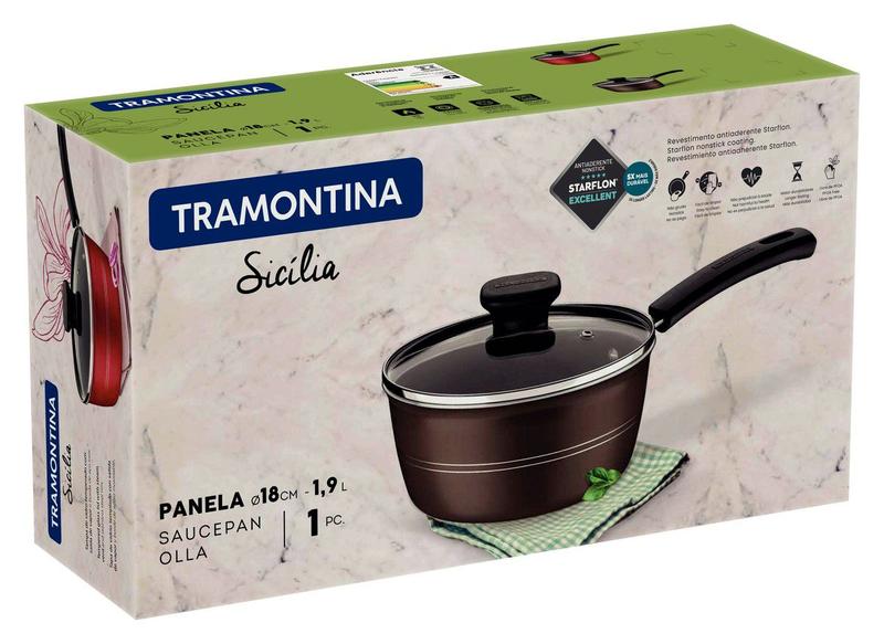 Panela Sicília Avelã 18 cm 1,9 L Tramontina Imagem de Panela Sicília Avelã 18 cm 1,9 L Tramontina