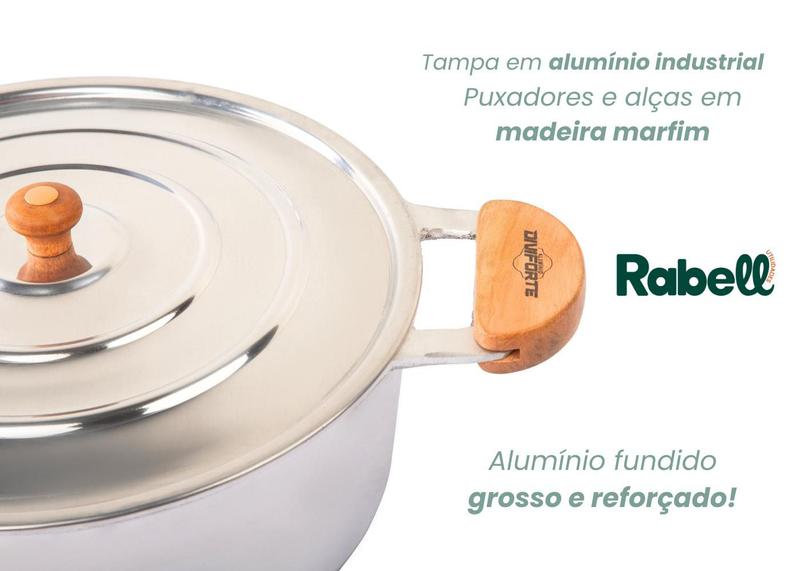 Imagem de Panela tipo caçarola grande aluminio fundido batido com 32cm