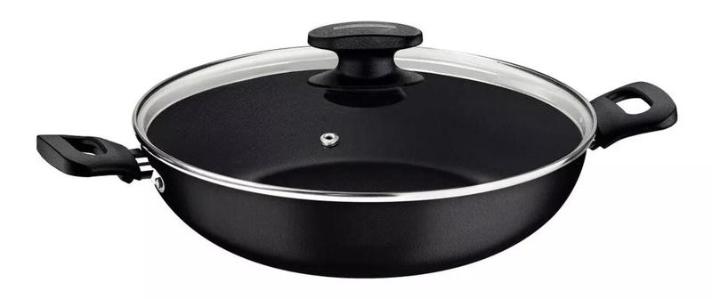 Imagem de Panela Tramontina Wok Paella 3,3l Loreto Antiaderente Com Tampa de Vidro 