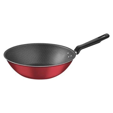 Panela Wok 28cm Com Cabo Sem Tampa Vermelho Loreto - Tramontina Imagem de Panela Wok 28cm Com Cabo Sem Tampa Vermelho Loreto