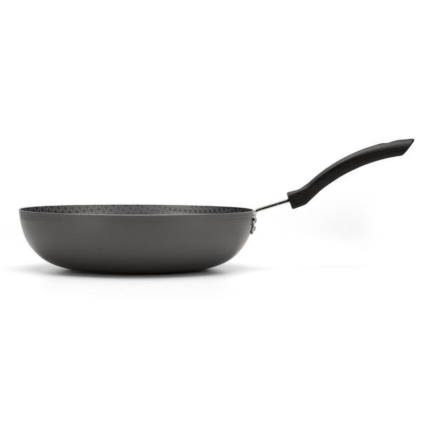 Imagem de Panela Wok 30cm  Alumi-Aço Alumínio Polido Alto Brilho Ultra Resistente Anatômica Alta Durabilidade Antiaderente Teflon Cinza