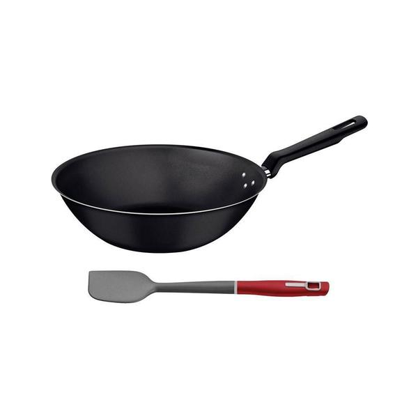Panela Wok 3,6L Loreto E Espátula De Silicone - Tramontina Imagem de Panela Wok 3,6L Loreto E Espátula De Silicone - Tramontina