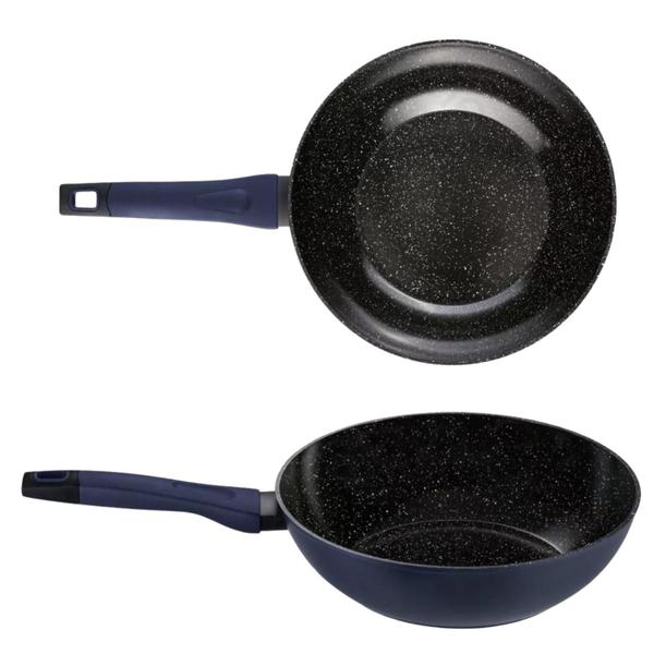 Panela Wok Aluminio Antiaderente 28cm Everyday Azul - Oxford Imagem de Panela Wok Aluminio Antiaderente 28cm Everyday Azul - Oxford