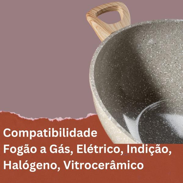 Imagem de Panela Wok Antiaderente biocerâmica 7,5 L com Tampa Oster