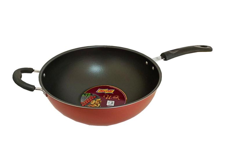 Imagem de Panela Wok Antiaderente Grande 28Cm Cabo Duplo Rosê Docesar