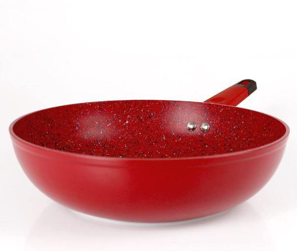 Imagem de Panela wok antiaderente indução stonechef ruby28cm