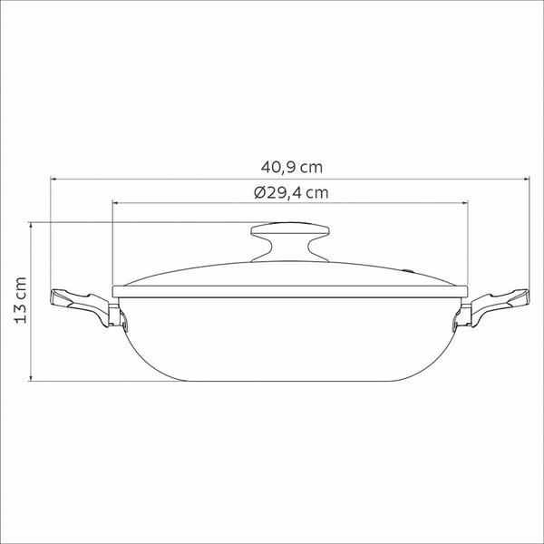 Imagem de Panela Wok Antiaderente Preto 3L 28cm Loreto Tramontina 27817/120