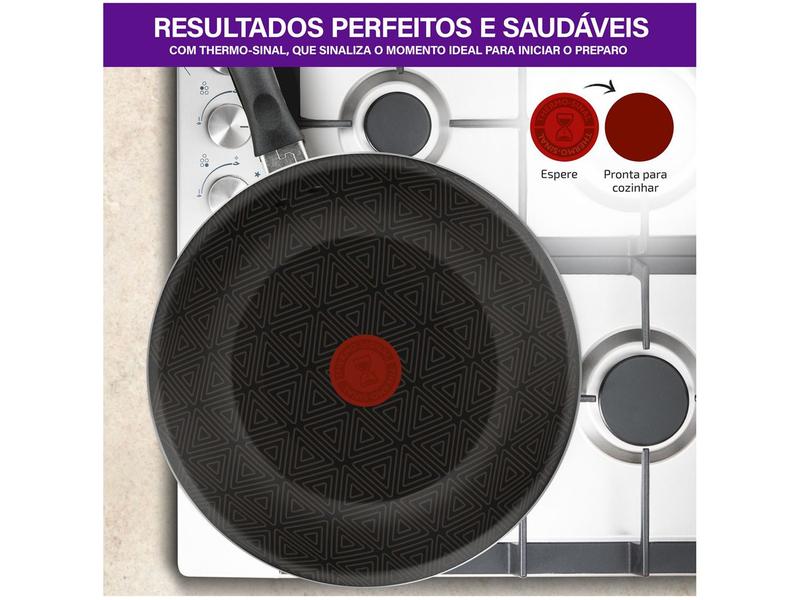 Imagem de Panela Wok Antiaderente Rochedo de Alumínio Facilita Vermelho 28cm