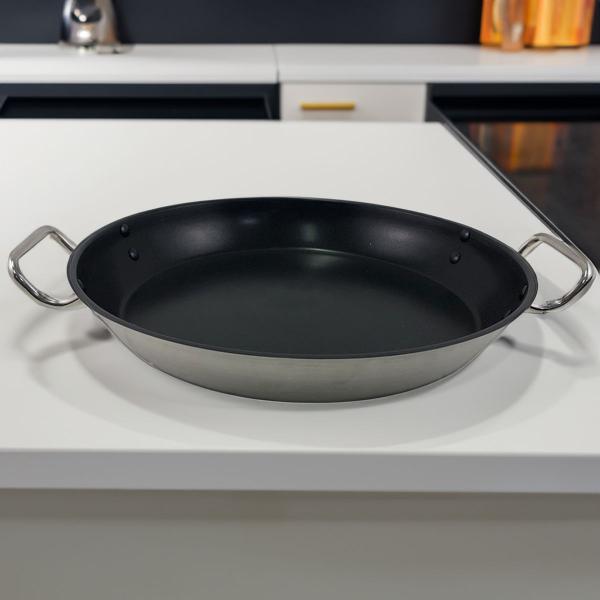 Imagem de Panela Wok Antiaderente Tacho Paella Frigideira Ferro Oriental Japonesa Yakisoba Cooktop Presente Casamento  Ofertas 38cm