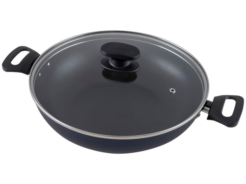 Panela Wok Antiaderente Tramontina de Alumínio - Ravena Azul 28cm Panela Wok Antiaderente Tramontina de Alumínio - Ravena Azul 28cm
