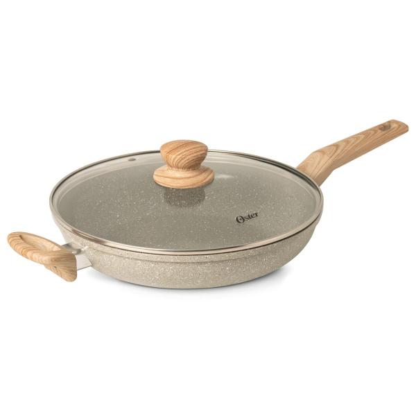 Imagem de Panela Wok C Tampa 5,5l Cerâmica Marble Edition Cinza Oster