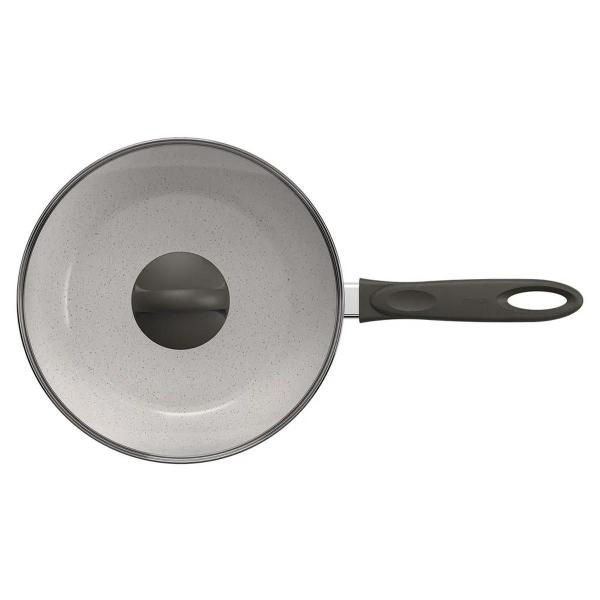 Imagem de Panela Wok Cerâm. Suprema Ant. Alu. Tampa 2,3L 24Cm Brinox