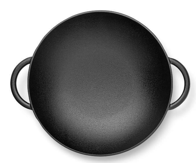 Imagem de Panela Wok Ferro Fundido c/ Tampa de Vidro 6L 36cm MTA