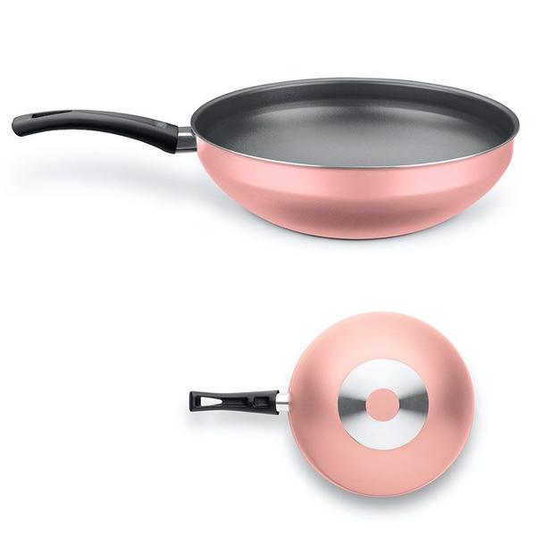 Imagem de Panela Wok Flora 4,3L Antiaderente N.28 Mta - Rosé