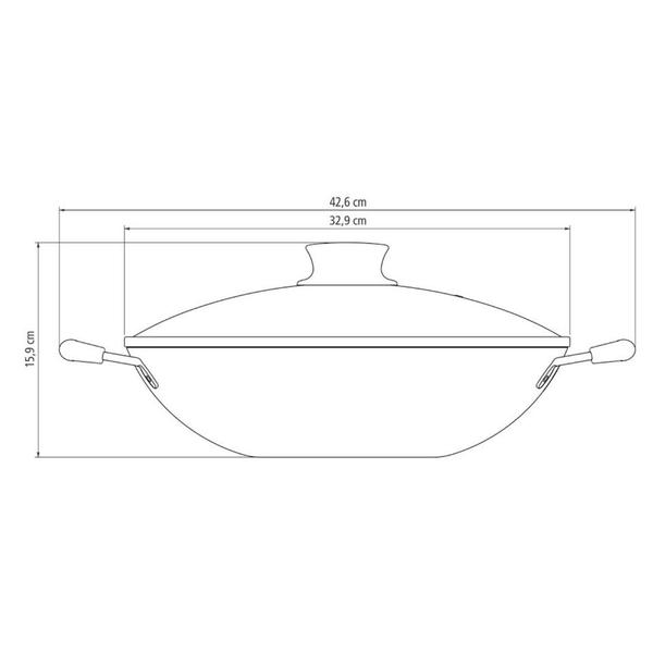 Imagem de Panela Wok Paris 4,4 Litros em Alumínio 32 cm Antiaderente Vermelha Tramontina