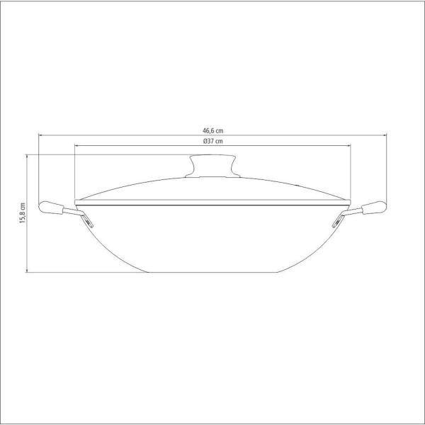 Imagem de Panela Wok Tramontina Antiaderente Paris 36cm 6L Cereja