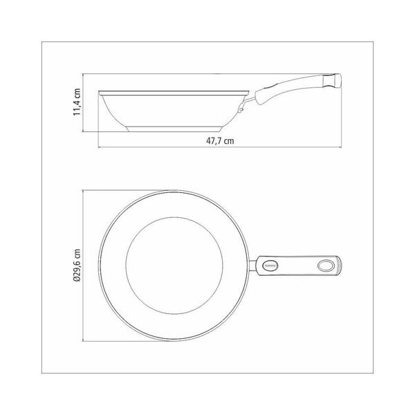 Imagem de Panela Wok Tramontina Inox Antiaderente Solar Silicone 28Cm