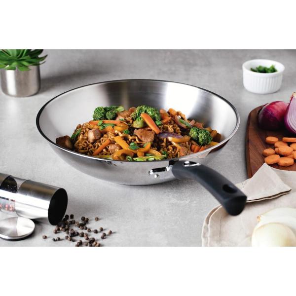 Imagem de Panela Wok Tramontina Inox S/ Tampa Solar Silicone 28Cm