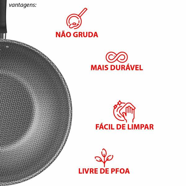 Panela Wok Tramontina Vermelha Frigideira Funda Antiaderente Imagem de Panela Wok Tramontina Vermelha Frigideira Funda Antiaderente
