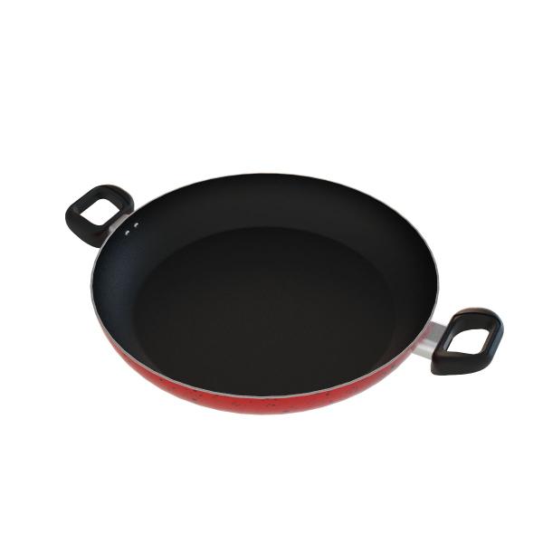 Imagem de Panela Wok Vermelha 32cm com 5 Camadas Antiaderente e Tampa De Vidro - Ficone Reis