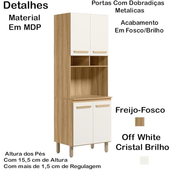 Imagem de Paneleiro 04 PT 70 cm 16992 Freijo Off White Cristal Nicioli