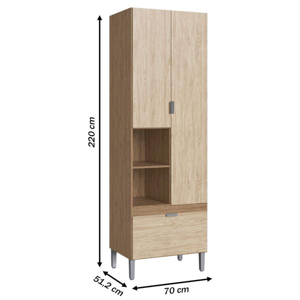 Imagem de Paneleiro 2 Portas 1 Gaveta 100% Mdf Wood/Malbec Co9210 - Decibal