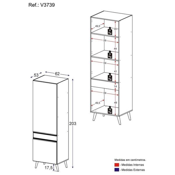 Imagem de Paneleiro 2 Portas 62cm Veneza Multimóveis V3739